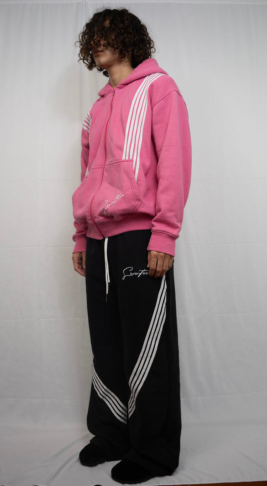CURVED STRIPED SWEATPANTS