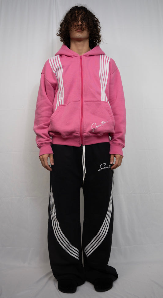 CURVED STRIPED SWEATPANTS